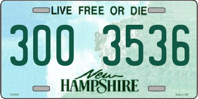 NH license plate 3003536