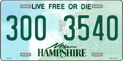 NH license plate 3003540