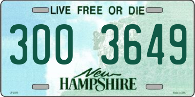 NH license plate 3003649