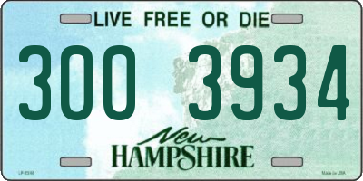 NH license plate 3003934