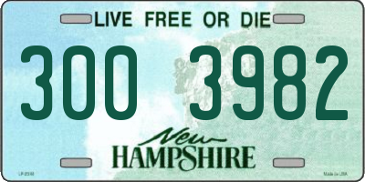 NH license plate 3003982