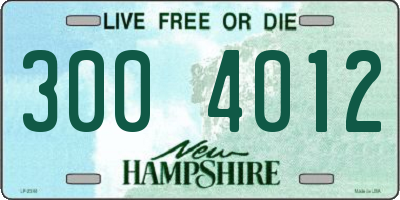 NH license plate 3004012