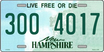 NH license plate 3004017