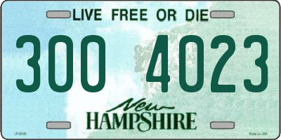 NH license plate 3004023