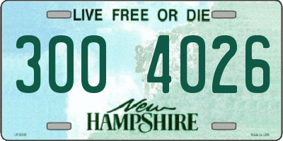 NH license plate 3004026