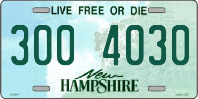 NH license plate 3004030