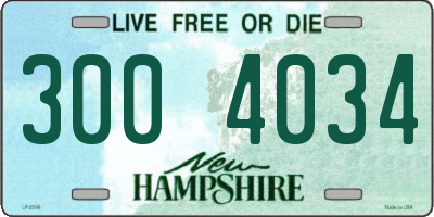 NH license plate 3004034