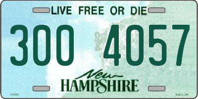 NH license plate 3004057