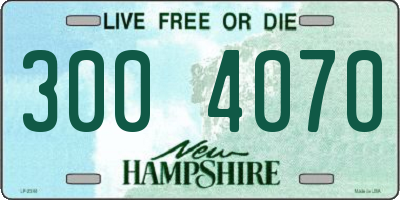 NH license plate 3004070
