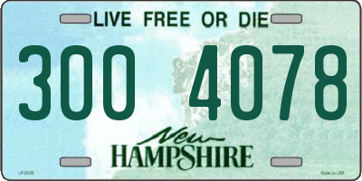 NH license plate 3004078