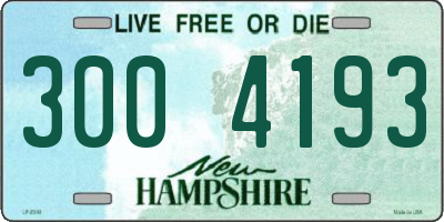 NH license plate 3004193