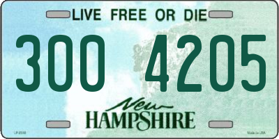 NH license plate 3004205