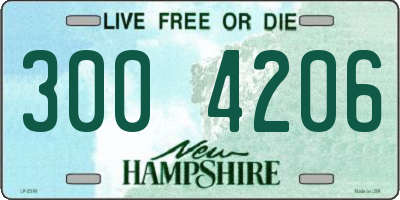 NH license plate 3004206