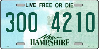 NH license plate 3004210
