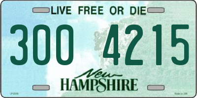 NH license plate 3004215