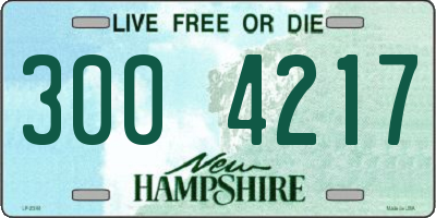 NH license plate 3004217