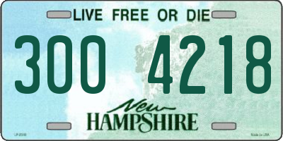 NH license plate 3004218