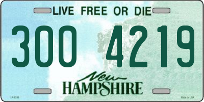 NH license plate 3004219