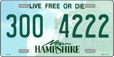 NH license plate 3004222