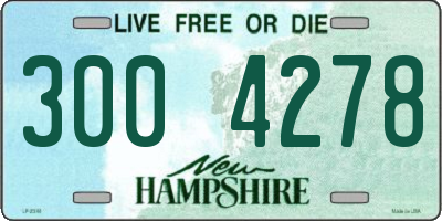 NH license plate 3004278