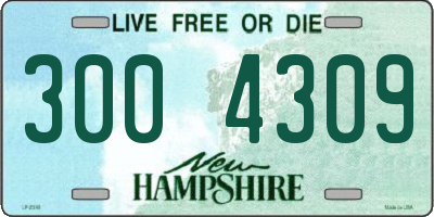 NH license plate 3004309