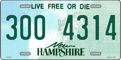 NH license plate 3004314