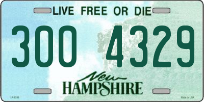 NH license plate 3004329