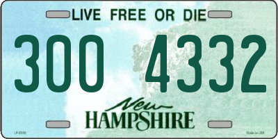 NH license plate 3004332