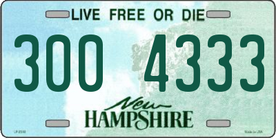 NH license plate 3004333