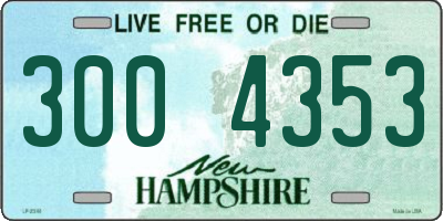 NH license plate 3004353