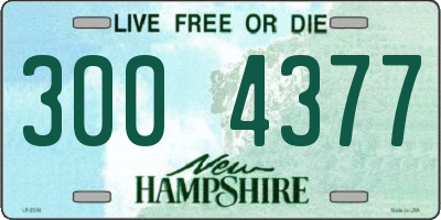 NH license plate 3004377