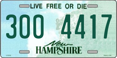 NH license plate 3004417