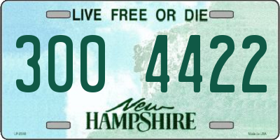 NH license plate 3004422