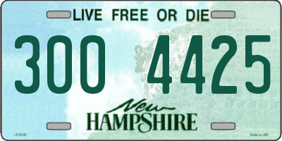 NH license plate 3004425