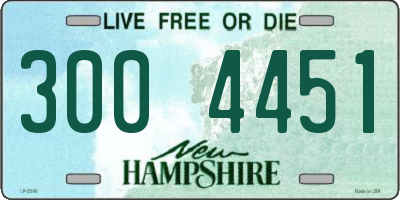 NH license plate 3004451