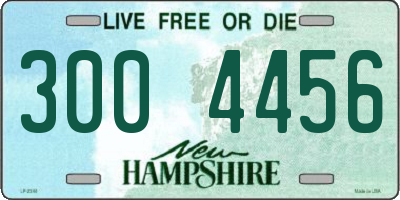 NH license plate 3004456