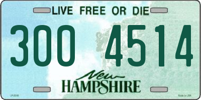 NH license plate 3004514