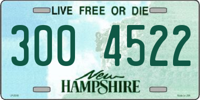 NH license plate 3004522