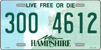 NH license plate 3004612