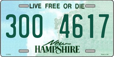 NH license plate 3004617