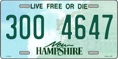 NH license plate 3004647