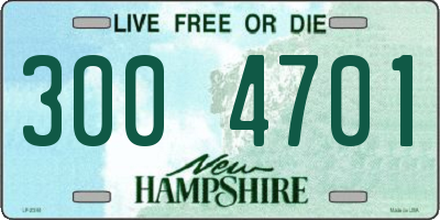 NH license plate 3004701