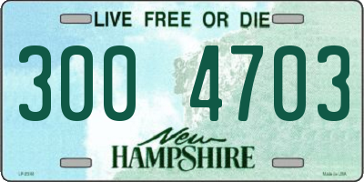NH license plate 3004703