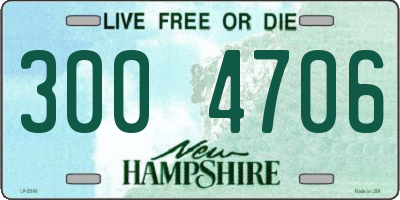 NH license plate 3004706