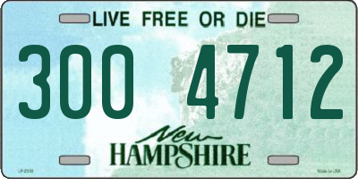 NH license plate 3004712