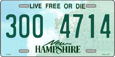 NH license plate 3004714