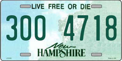 NH license plate 3004718