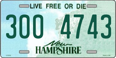 NH license plate 3004743