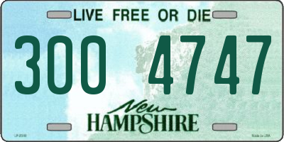 NH license plate 3004747
