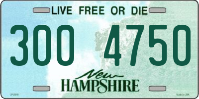 NH license plate 3004750